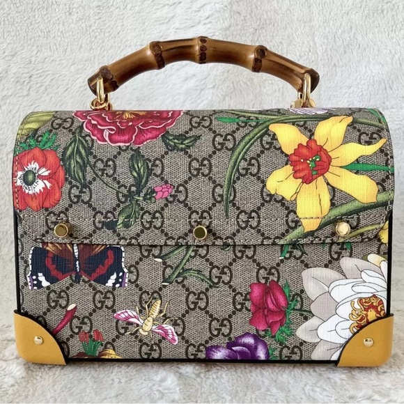 💎 Rare GUCCI GG Flora Padlock Bamboo Multicolor Limited Edition 100% Authentic! - Picture 4 of 17
